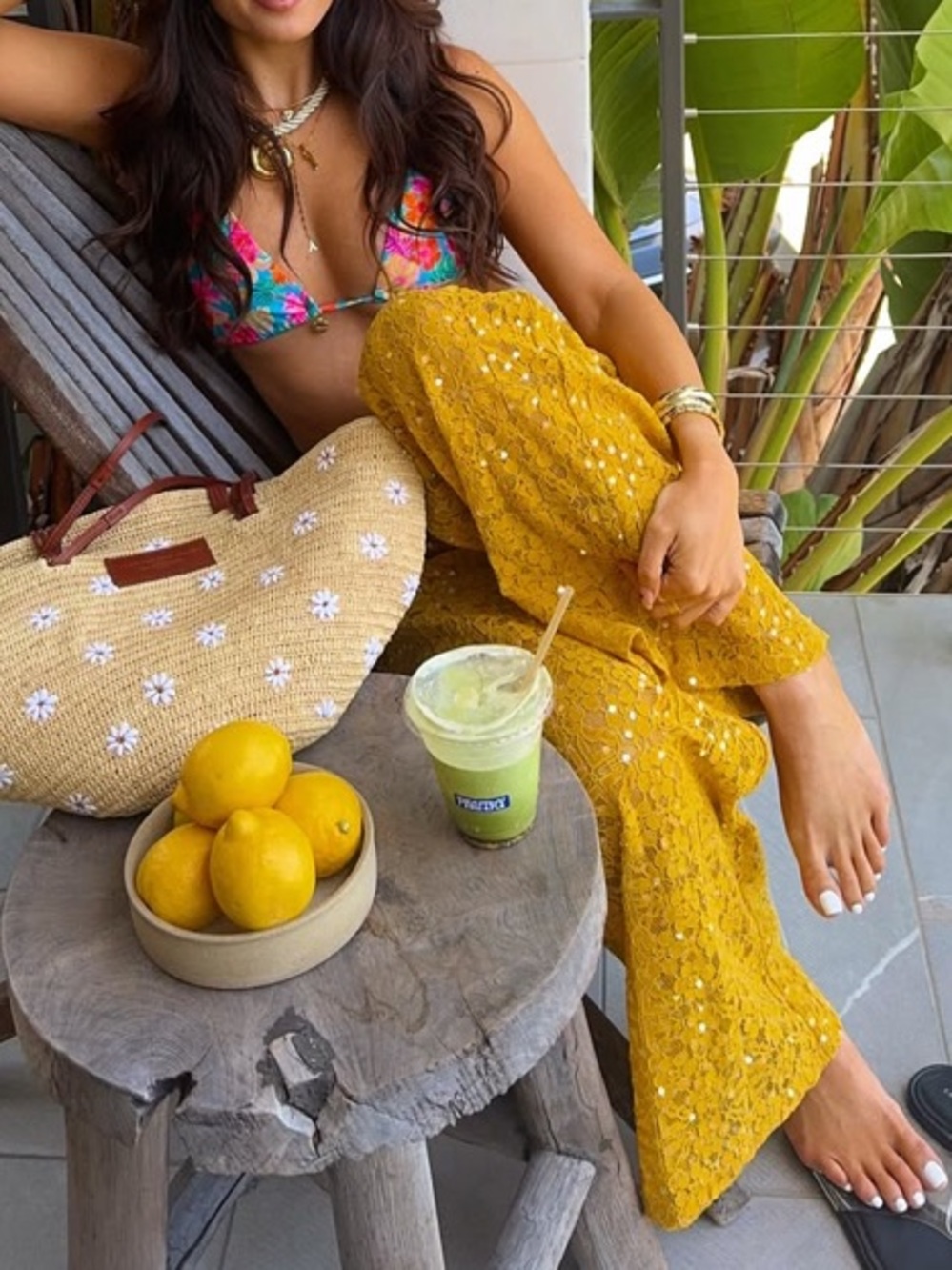 Petal & Pup Sparkle Mustard Sequin Pants - Picture 3 of 14